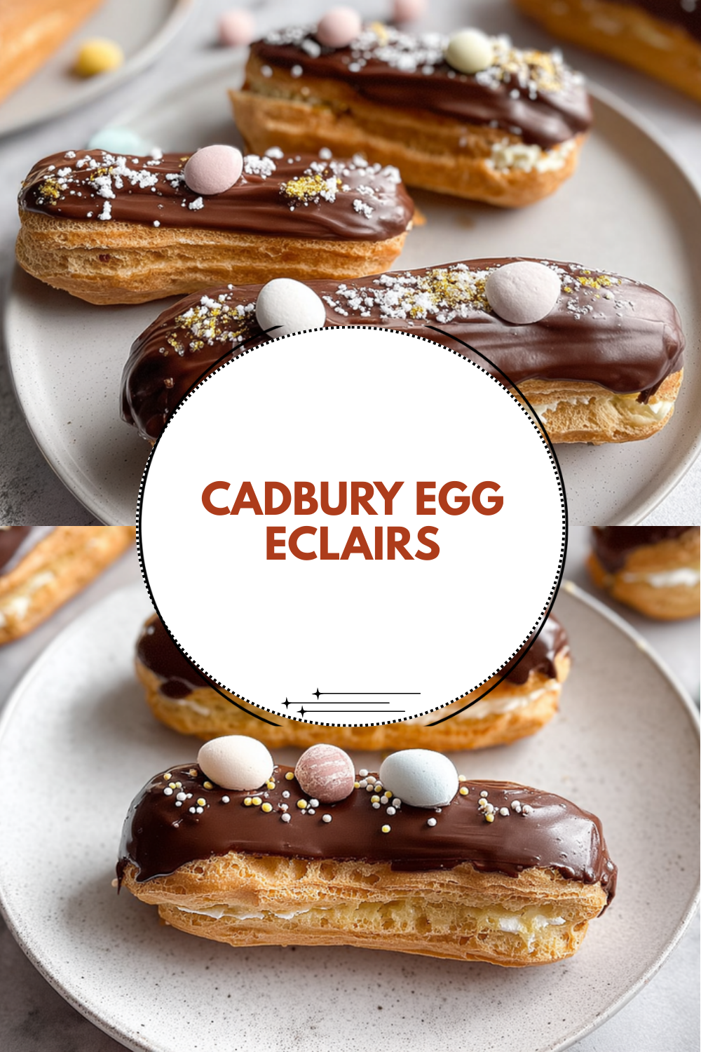 Cadbury Egg Eclairs