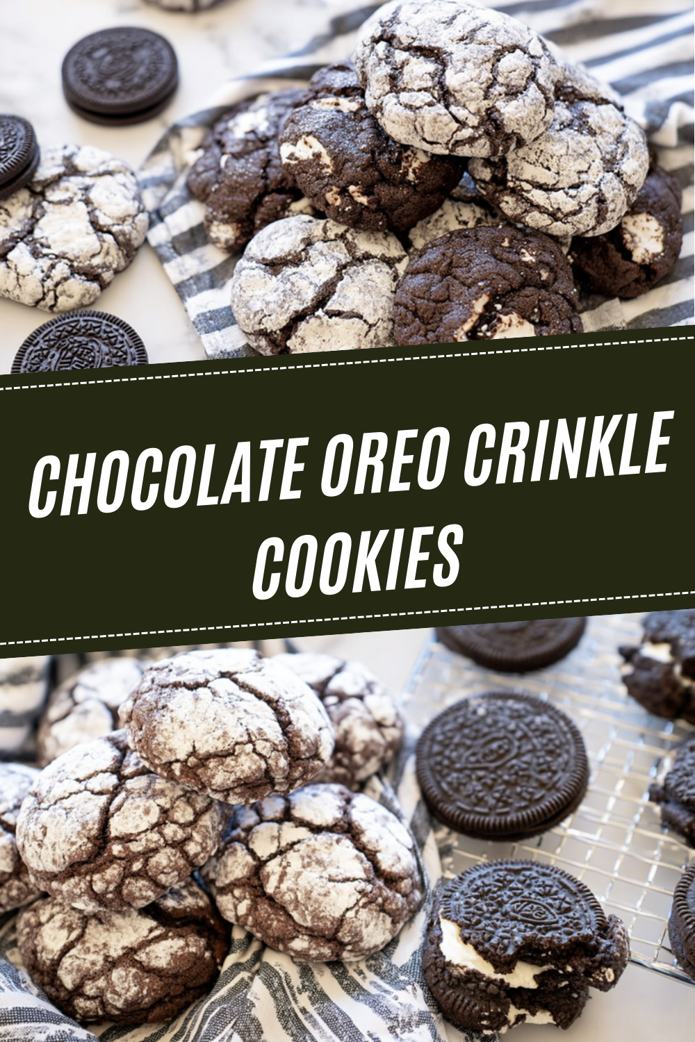 Chocolate Oreo Crinkle Cookies