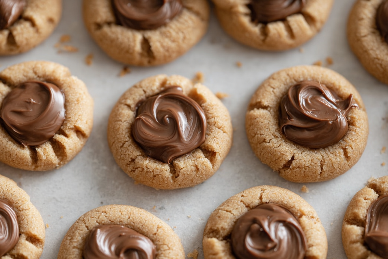 Peanut Butter Nutella Thumbprint Cookies