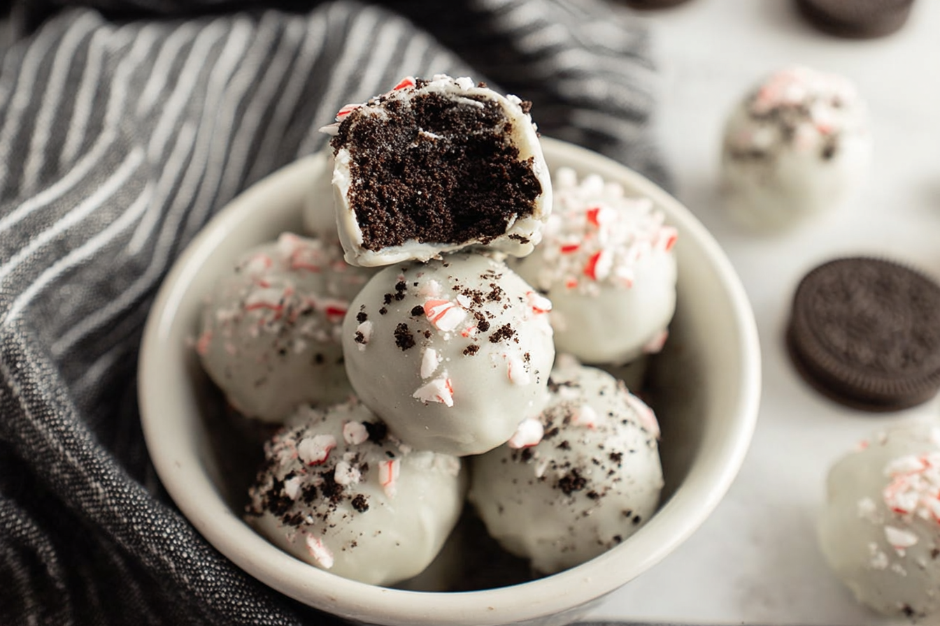 Peppermint Oreo Truffles