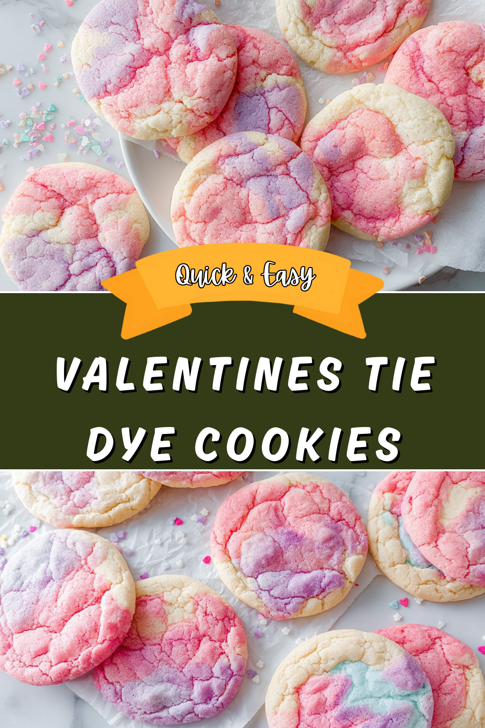 Valentines Tie Dye Cookies