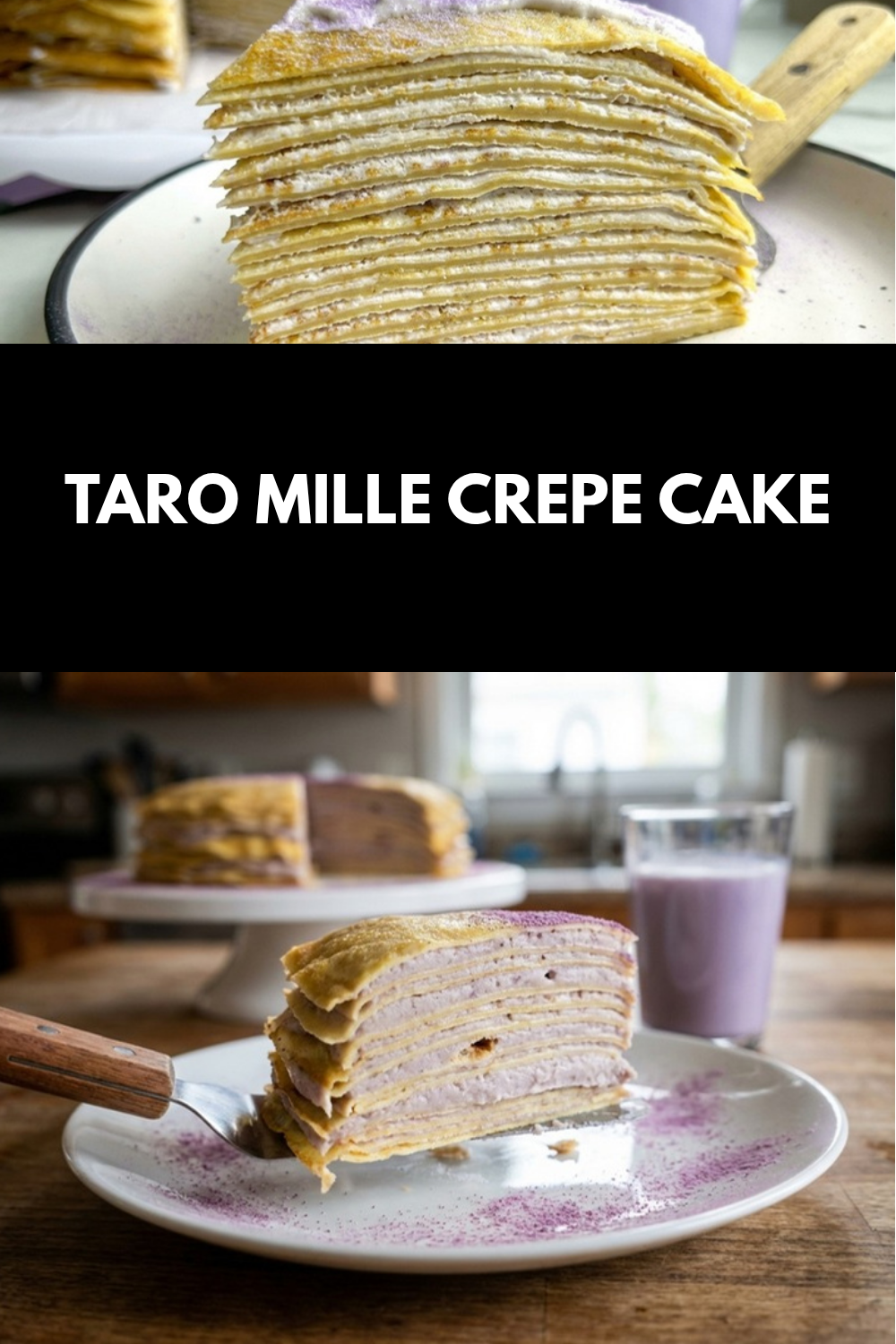 Taro Mille Crepe Cake