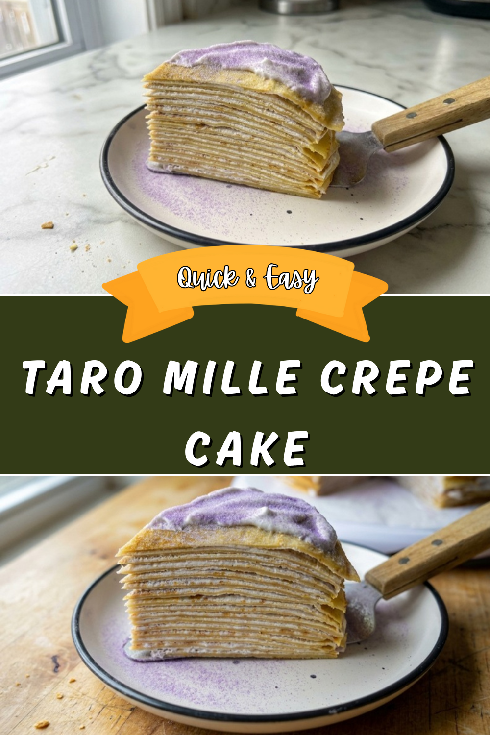 Taro Mille Crepe Cake