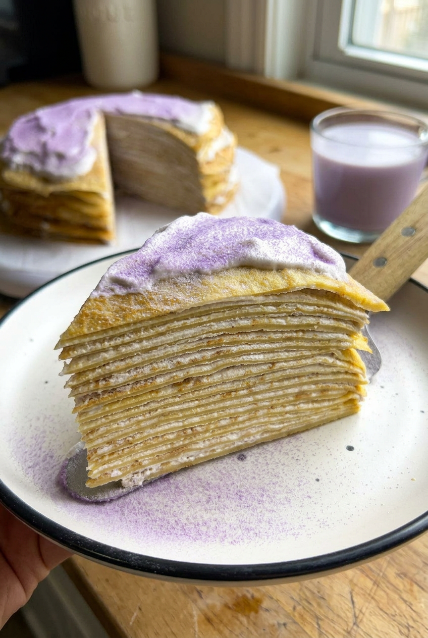 Taro Mille Crepe Cake