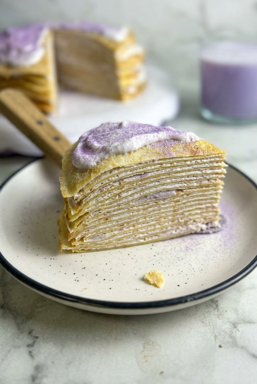 Taro Mille Crepe Cake