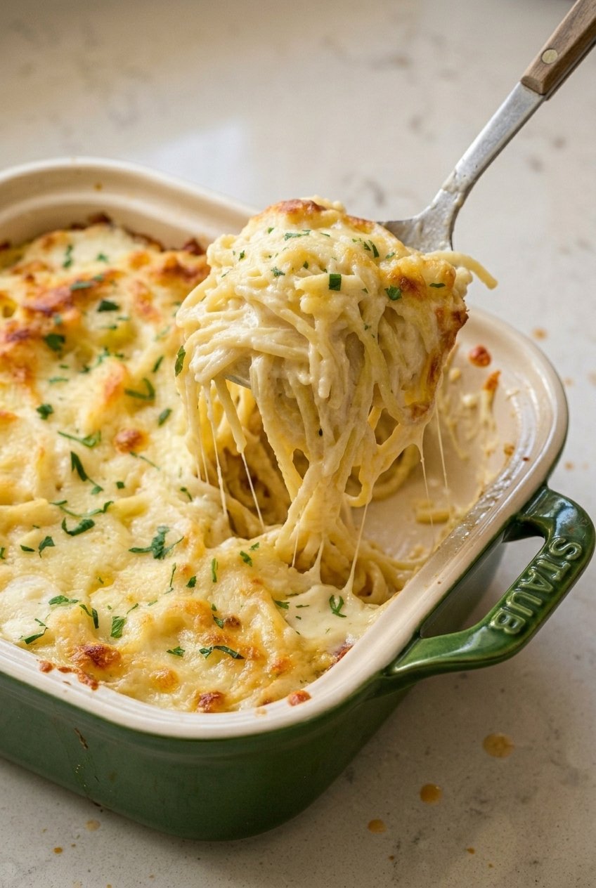 Alfredo Baked Spaghetti