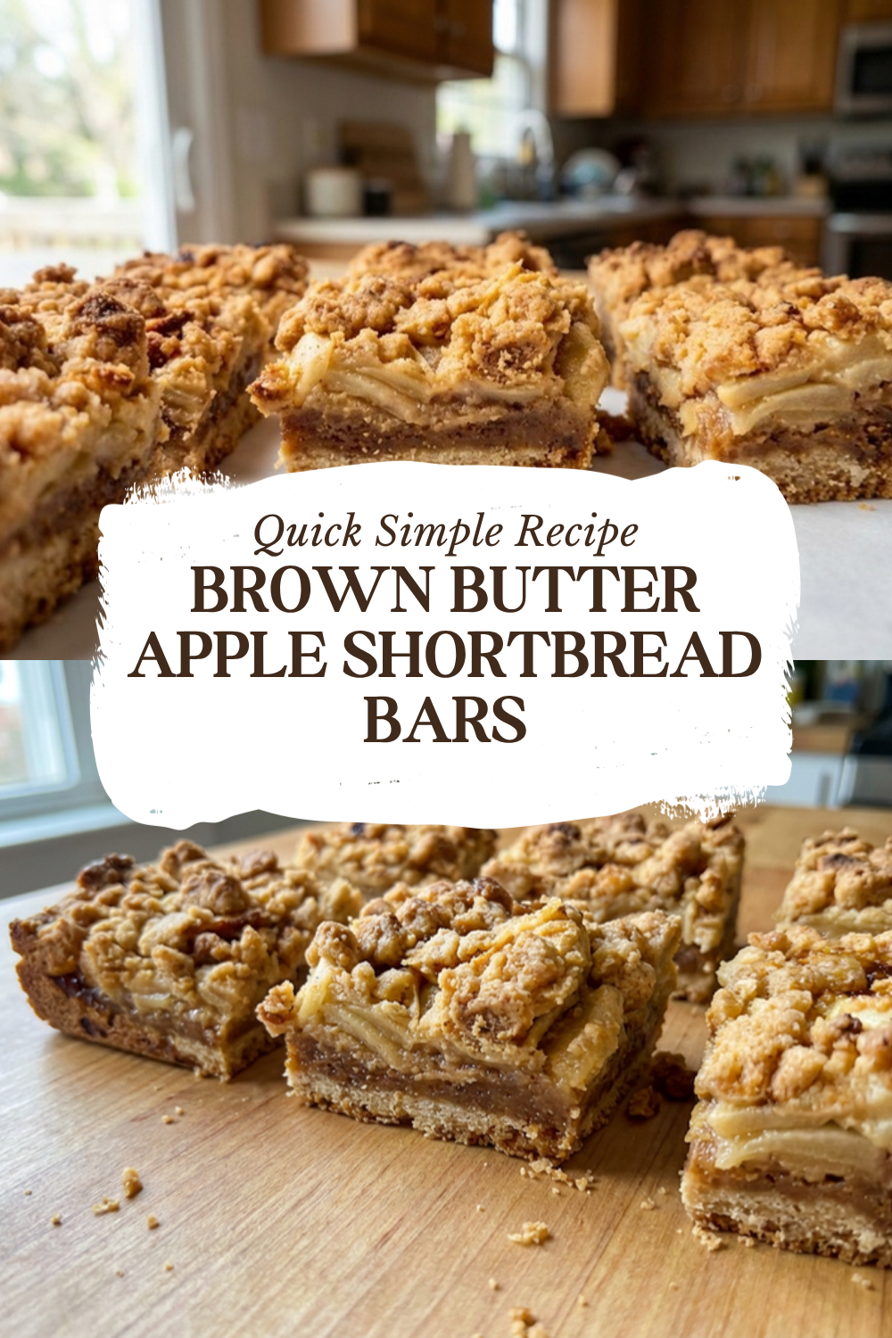 Brown Butter Apple Shortbread Bars