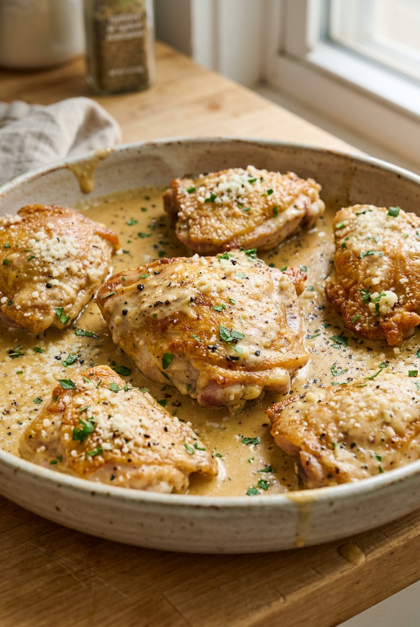 Cacio E Pepe Chicken Thighs