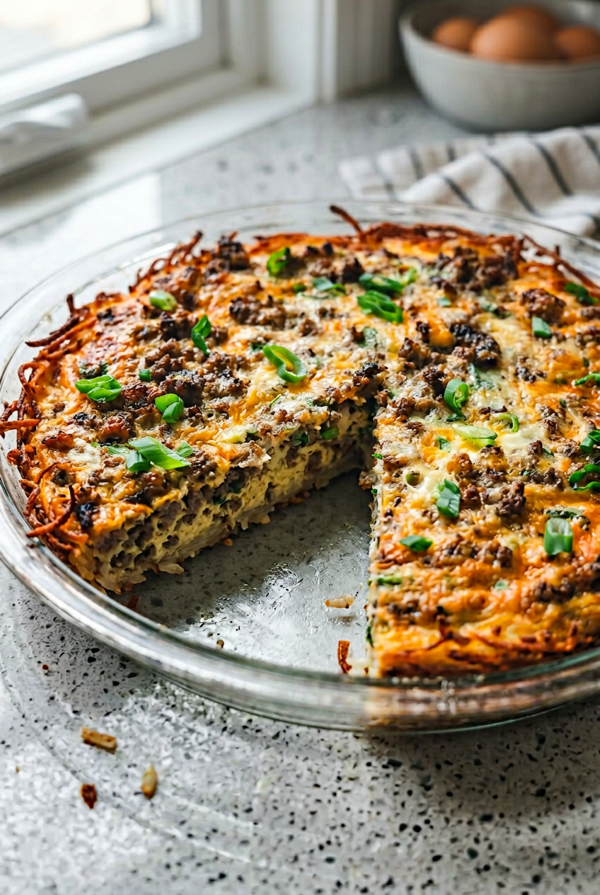 Hash Brown Crusted Quiche