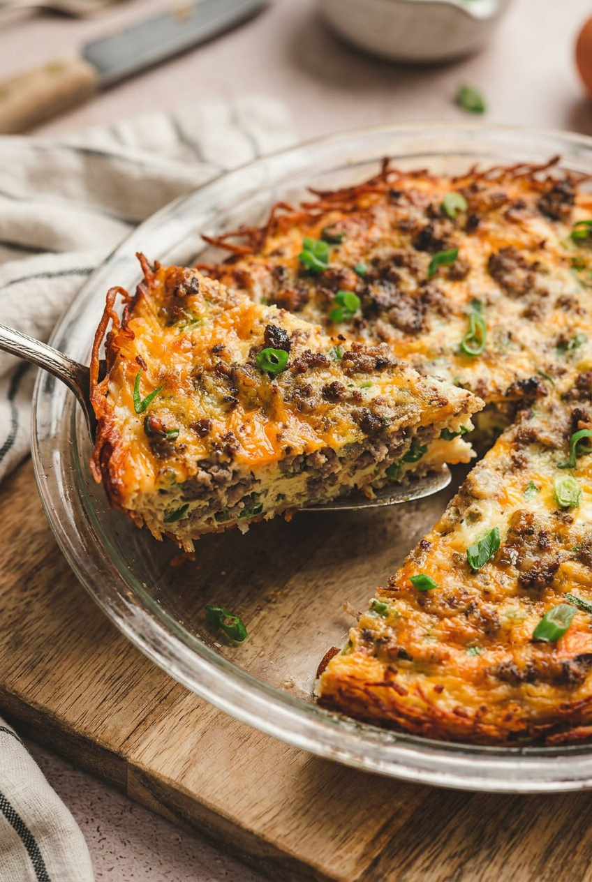 Hash Brown Crusted Quiche