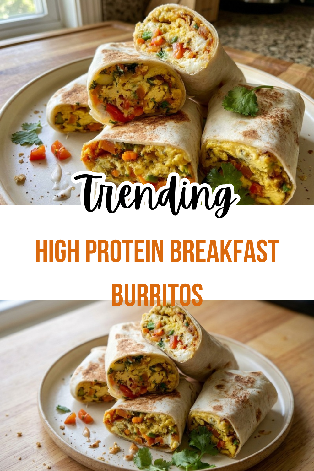 High Protein Breakfast Burritos