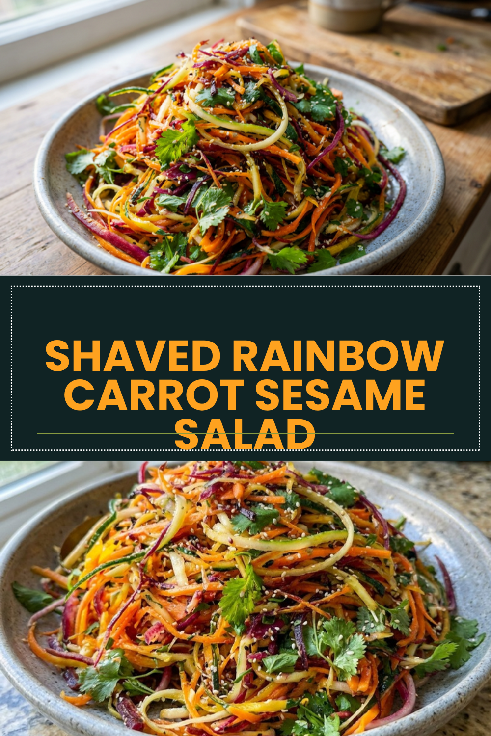Shaved Rainbow Carrot Sesame Salad