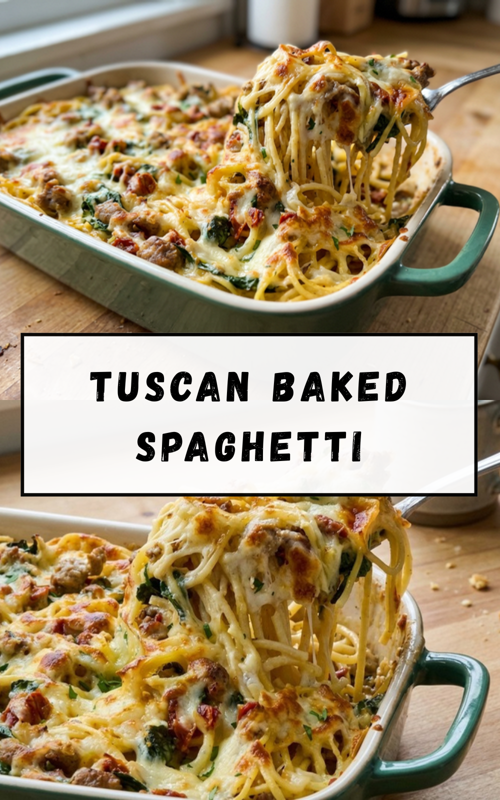 Tuscan Baked Spaghetti