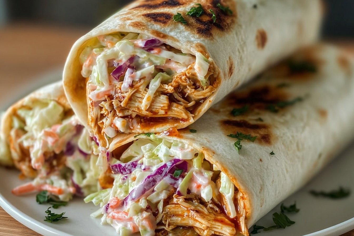 Bbq Chicken Coleslaw Wraps