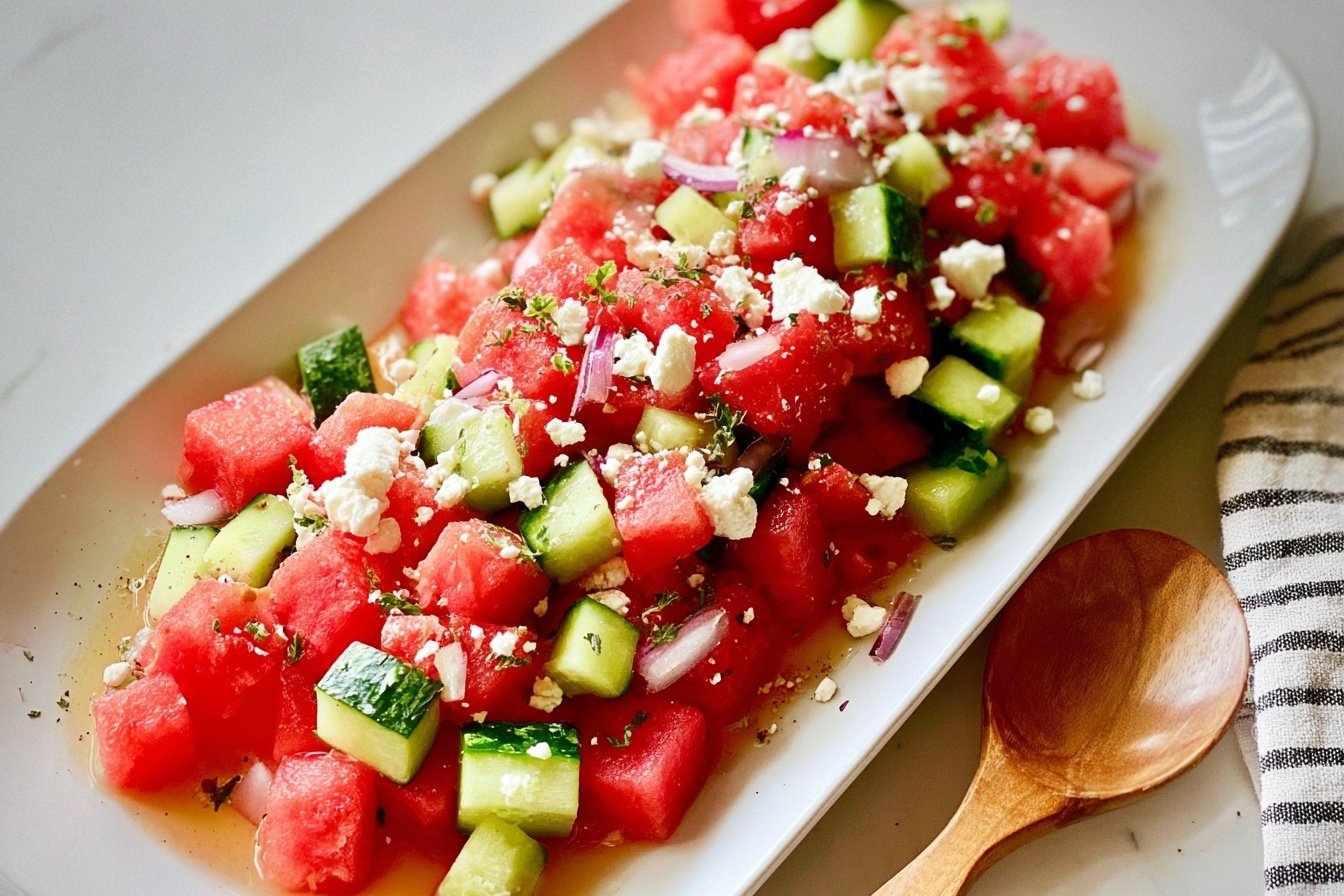 Cucumber Watermelon Salad With Feta