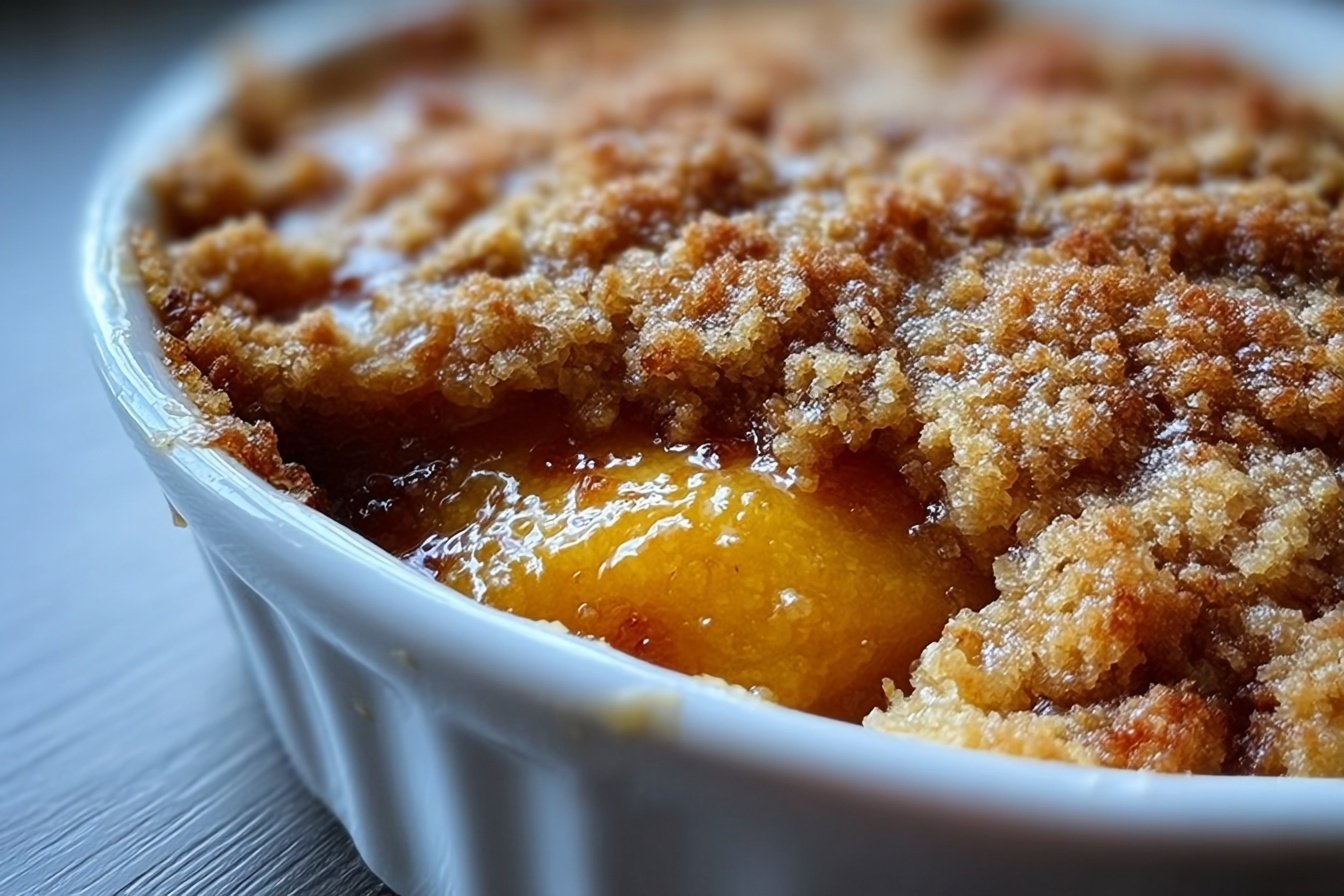 Deliciously Simple Easy Peach Cobbler Dump Cake