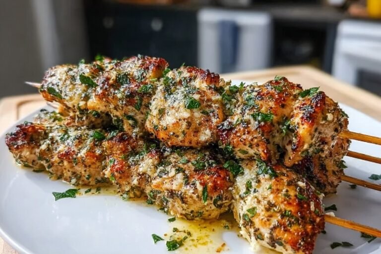 Garlic Parmesan Chicken Skewers Recipe 6 Easy Garlic Parmesan Chicken Skewers 7.png