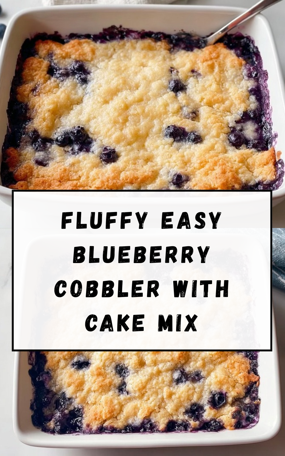 Fluffy Easy Blueberry Cobbler With Cake Mix