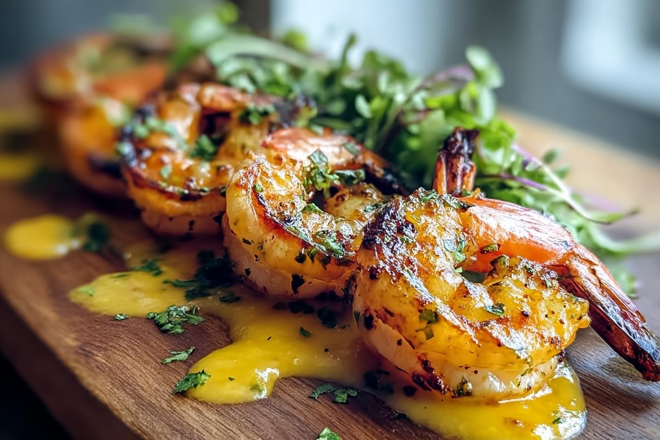 Grilled Shrimp Recipe with Spicy Mango Lime Coulis 4 Grilled Shrimp With Spicy Mango Lime Coulis