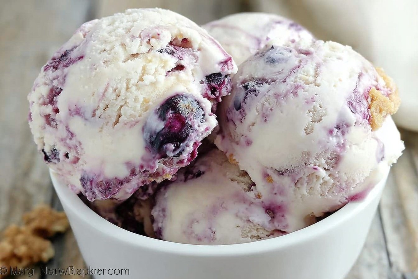 Lemon Blueberry Cheesecake Ice Cream