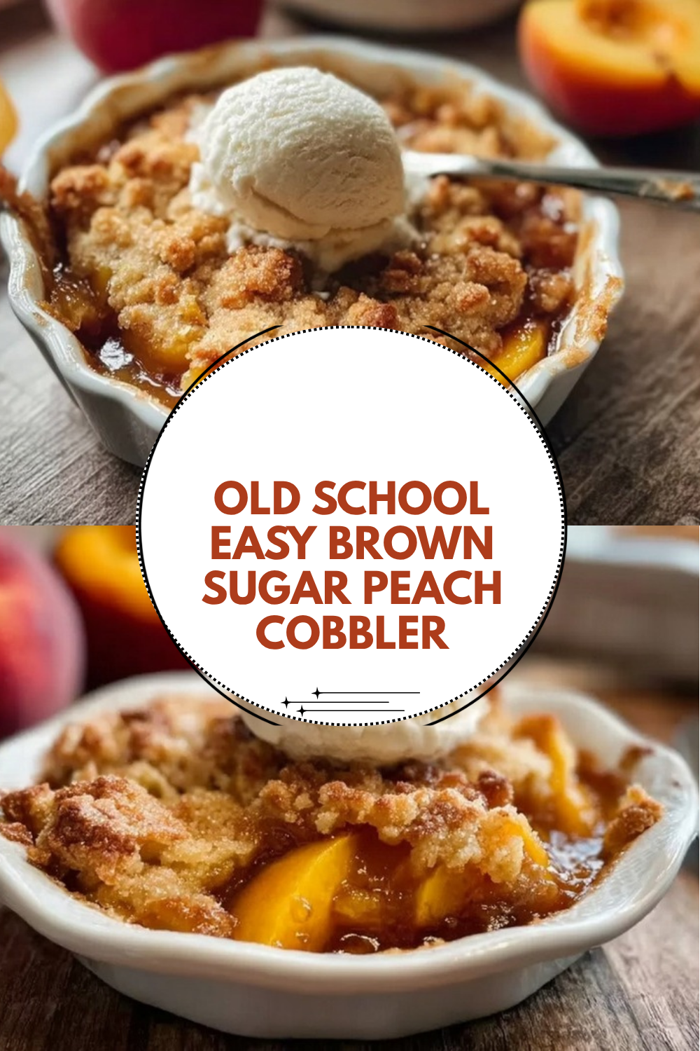 Old School Easy Brown Sugar Peach Cobbler